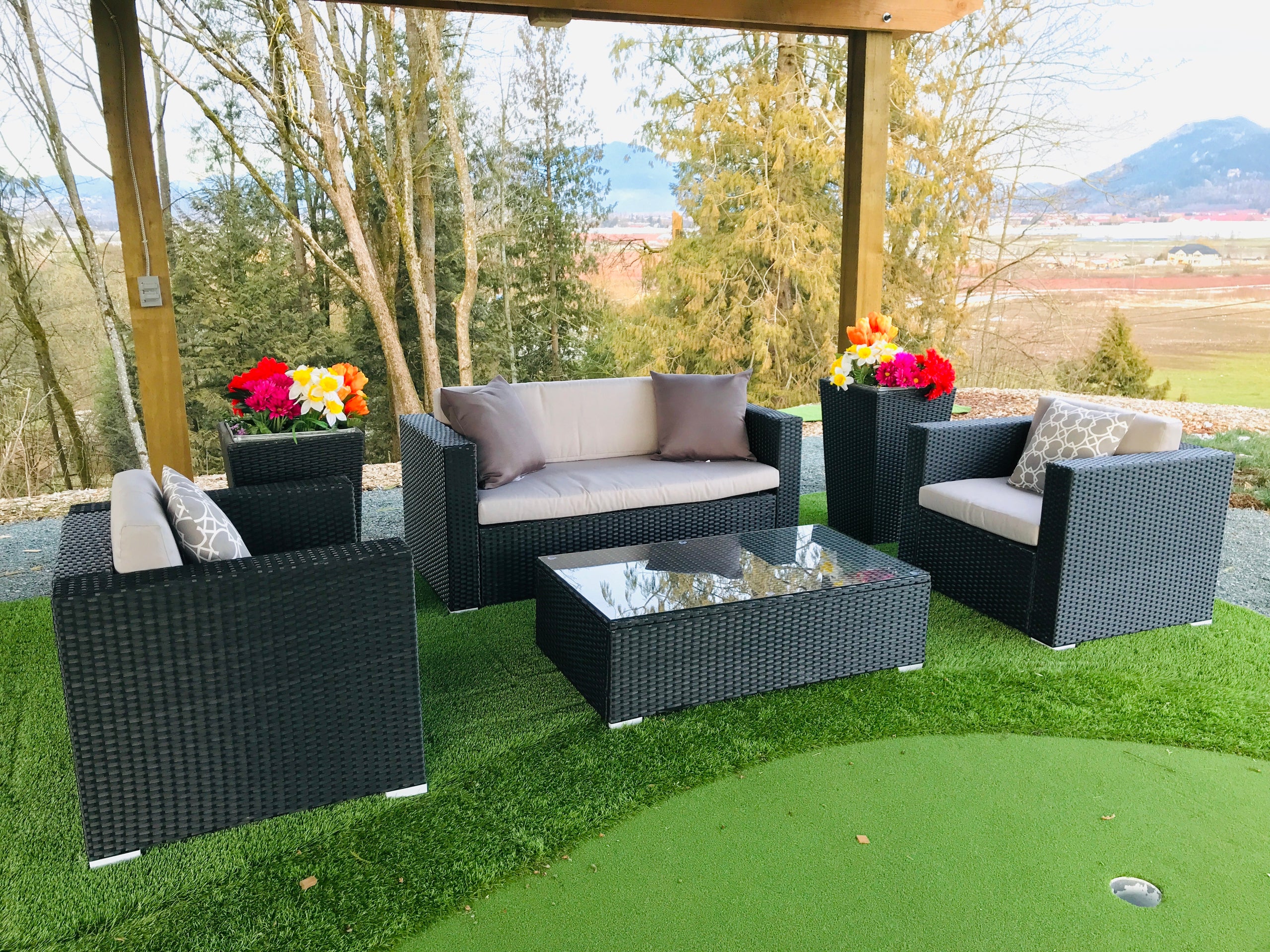 3 PC Wicker Conversation Set WAREHOUSE CLEARANCE! Palm Tree Patio